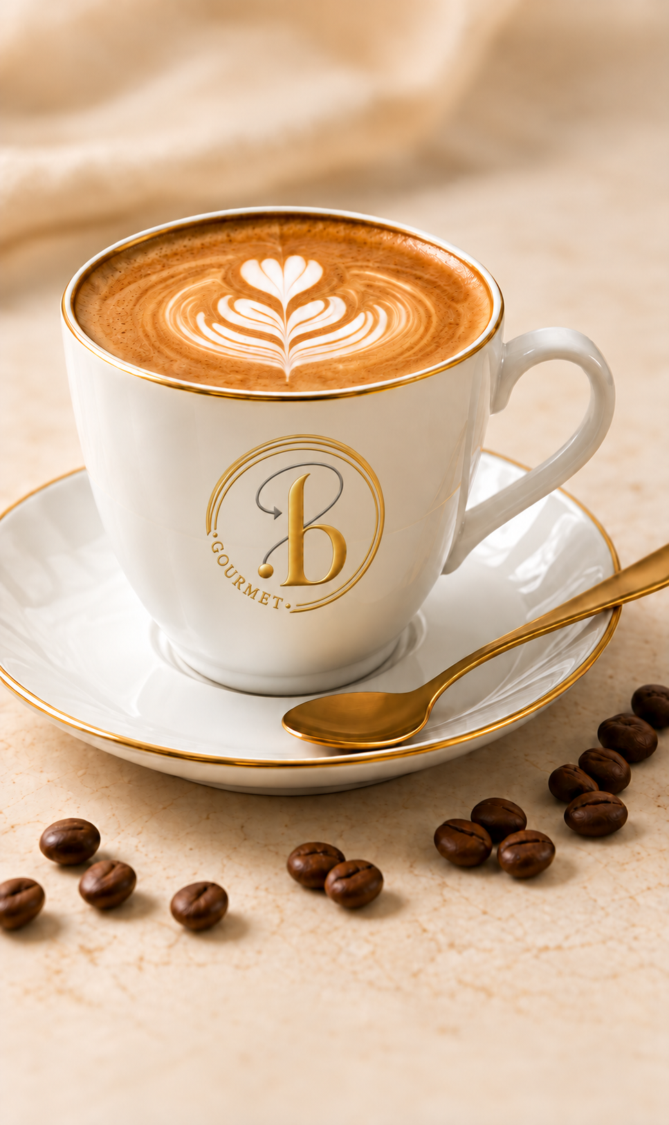 A Point B branded cup of coffee in the supplied brand imagery